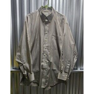 Cutter & Buck Stripes Long Sleeve Button Down Men's Tan Shirt Size 1XB/1TG